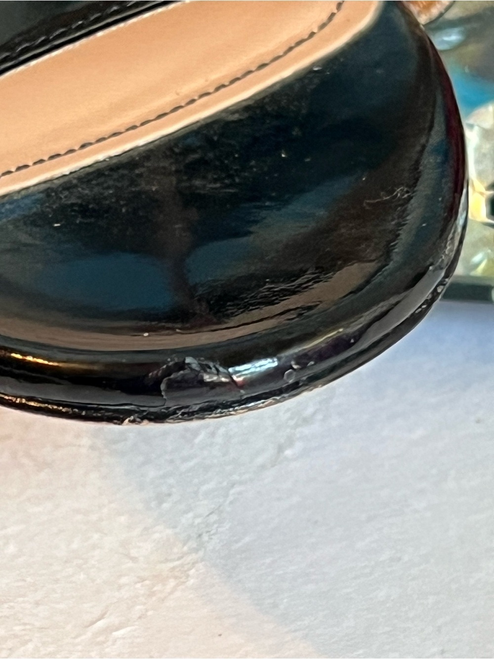 kate spade Black Patent Leather Two-Strap Slide Heels size 7 B - Picture 15 of 15